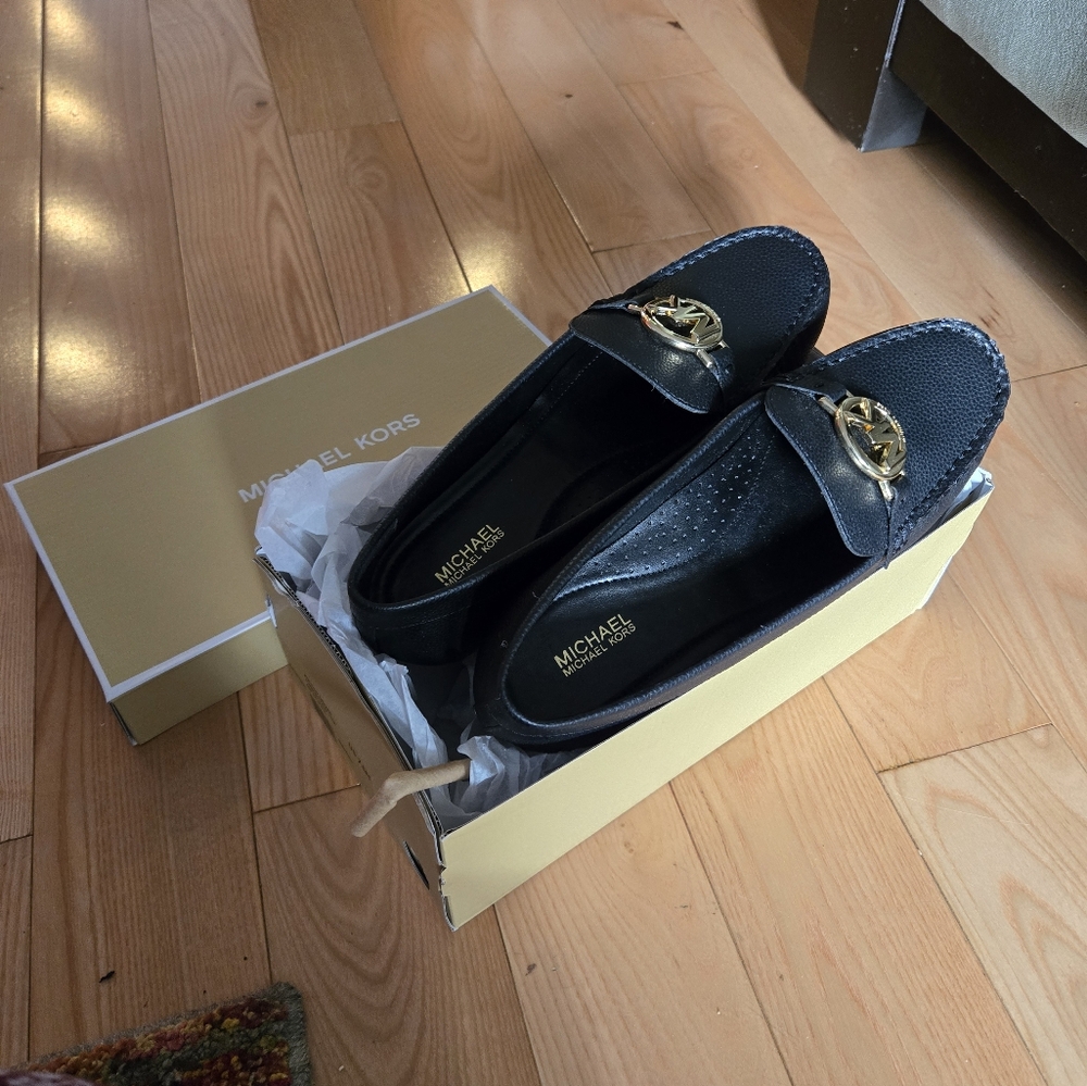 Michael Kors mocassins, black, size 7.5